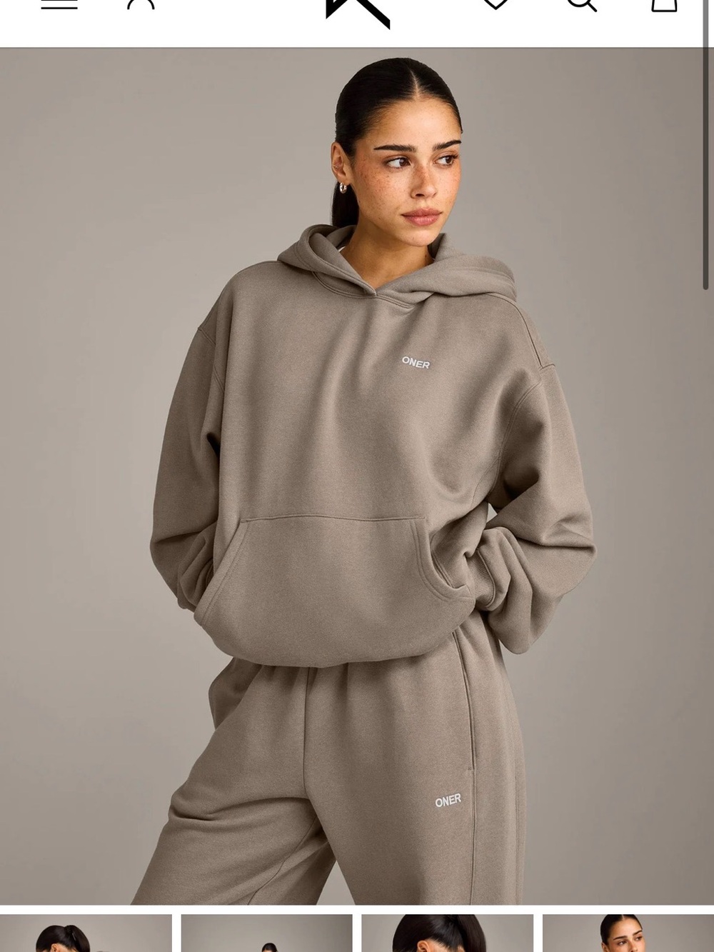 Oner Active Taupe Hoodie Sweatshirt